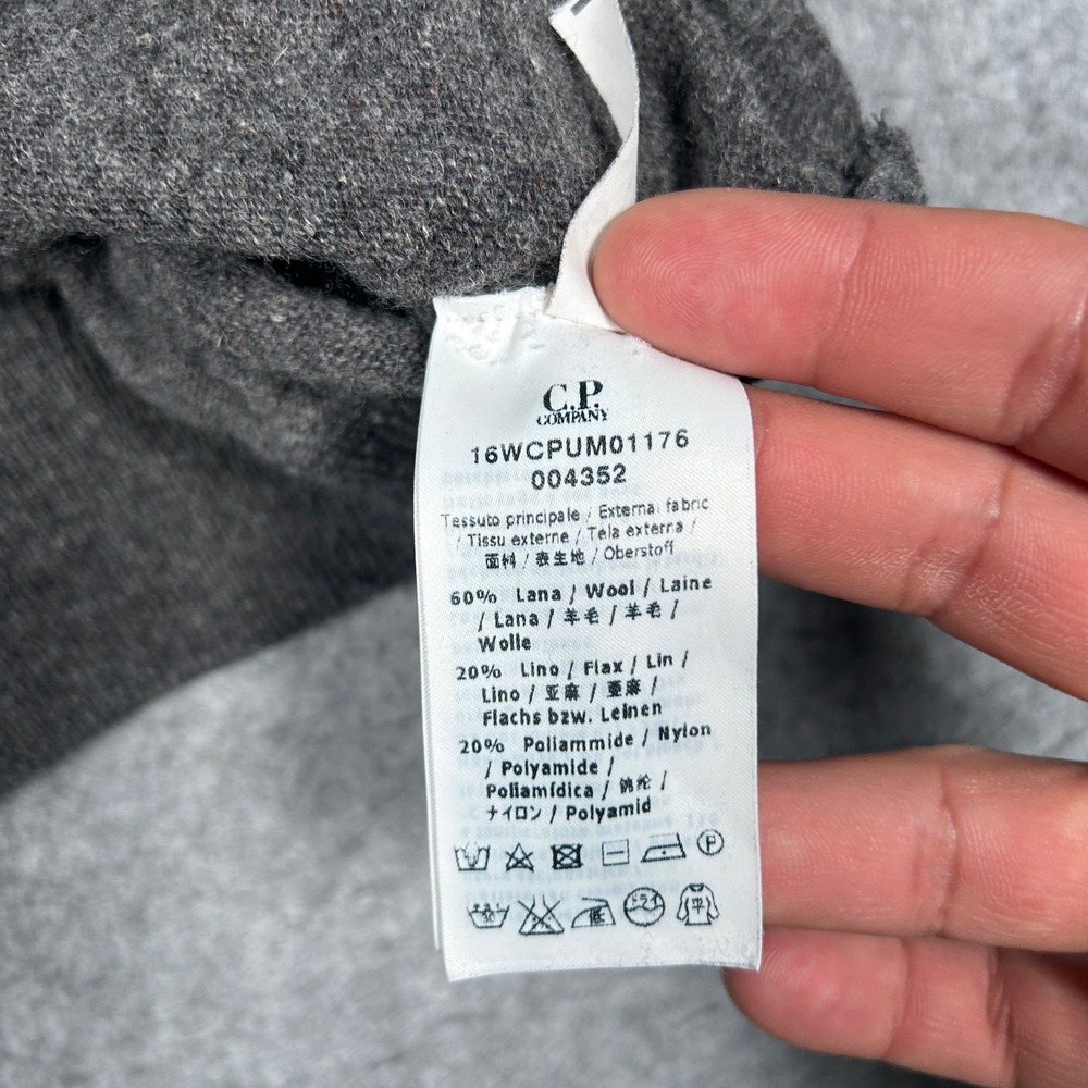 CP Company Sweater Mens Grey Wool Linen Blend Crewneck Knit italy Made - Picture 11 of 16